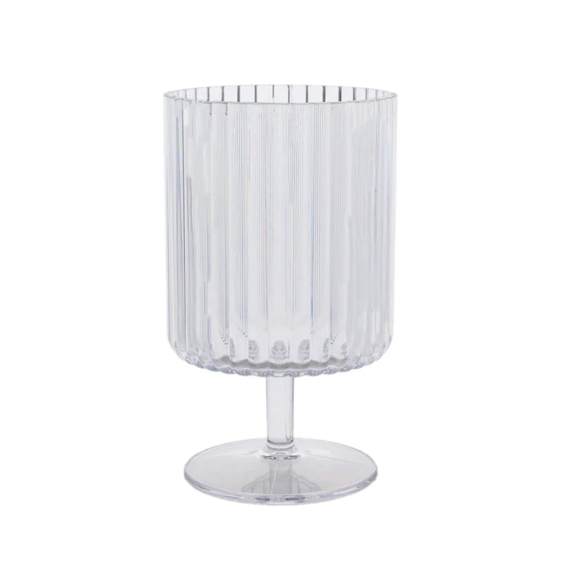 Plastic Fluted Footed Tumbler 12oz- Crystal Clear (6pcs)