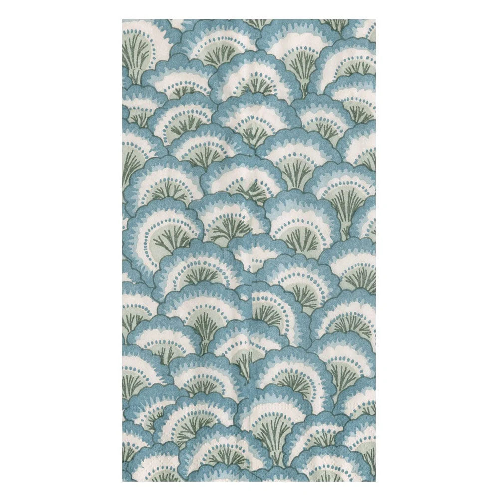Premium Paper Napkins- Muted Blue Scallop