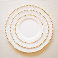 Premium Plastic Plates with Gold Studded Rim- Cream (10pcs)