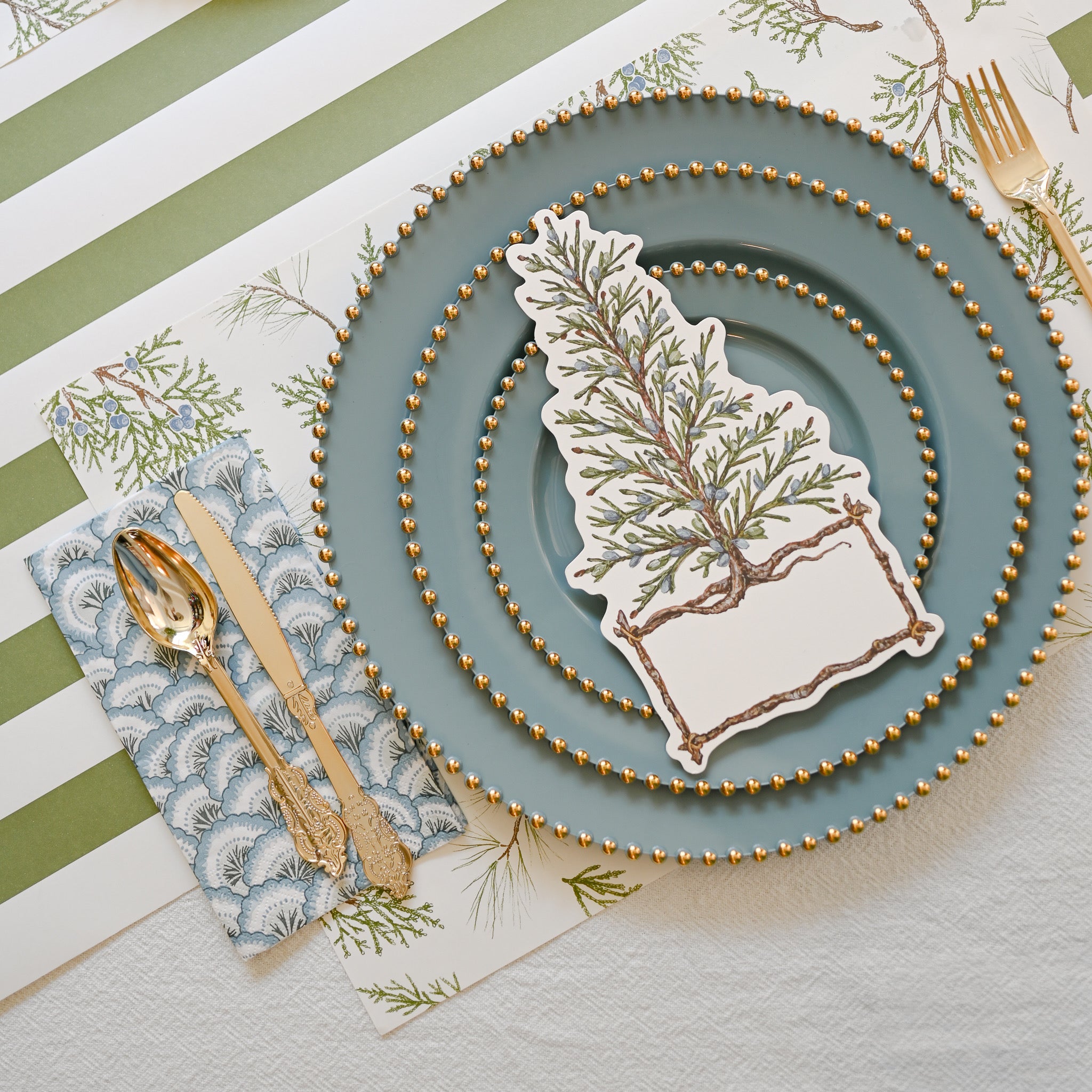 Paper Placemats- Juniper Sprigs (18pcs)
