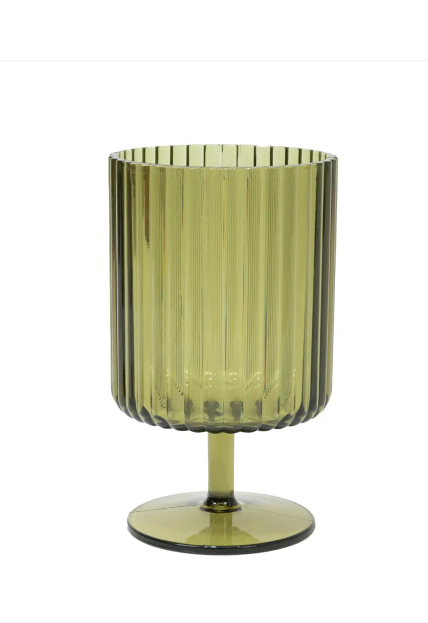 Plastic Footed Tumbler 12oz- Green (12pcs)