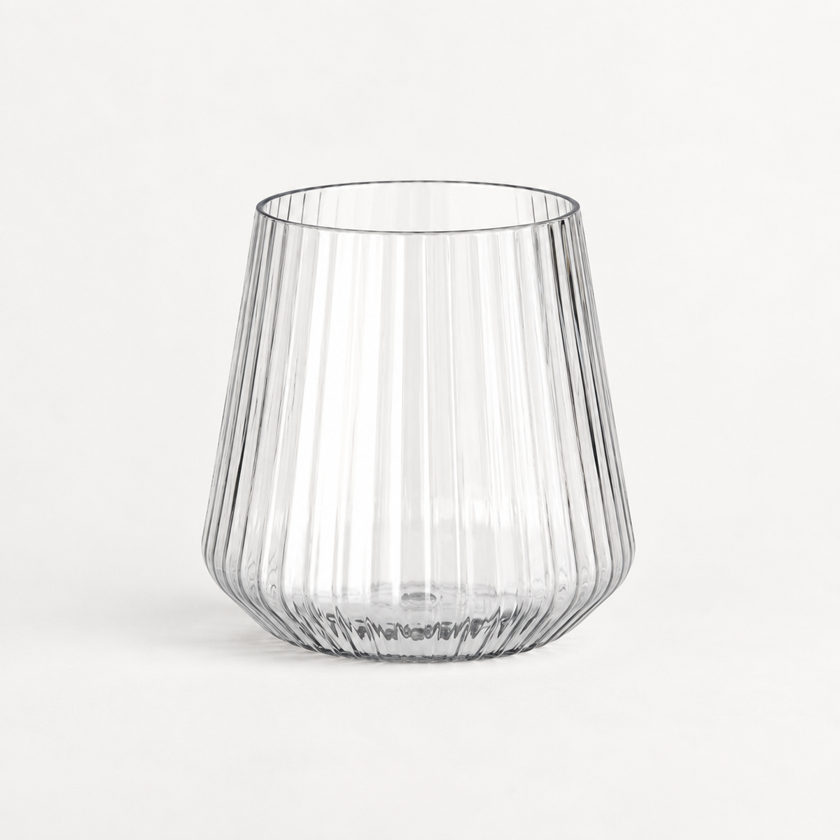 Plastic Ribbed Tumbler- Clear