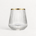 Plastic Ribbed Tumbler with Gold Rim