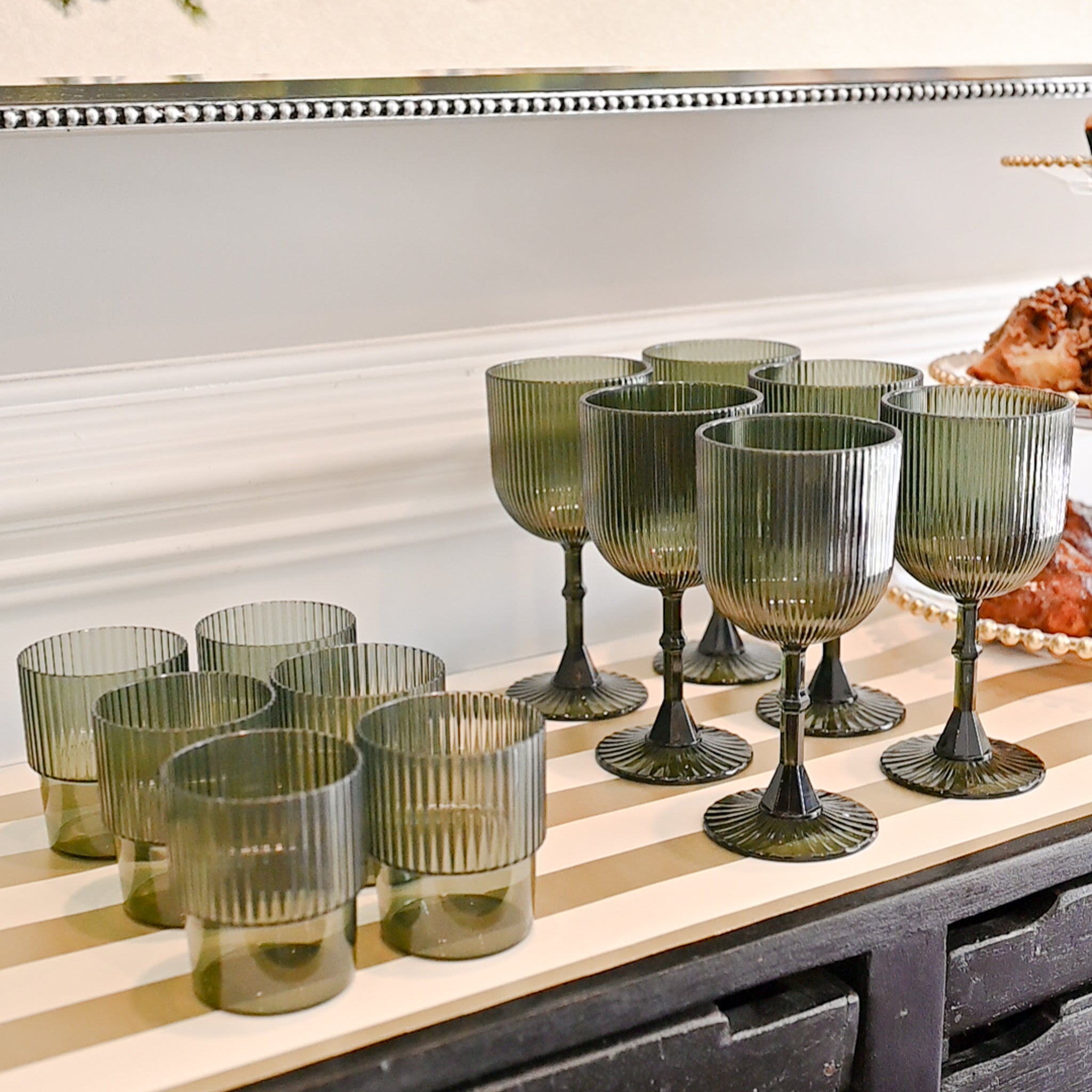 Plastic Fluted Tumbler 7oz- Pine Green (12pcs)