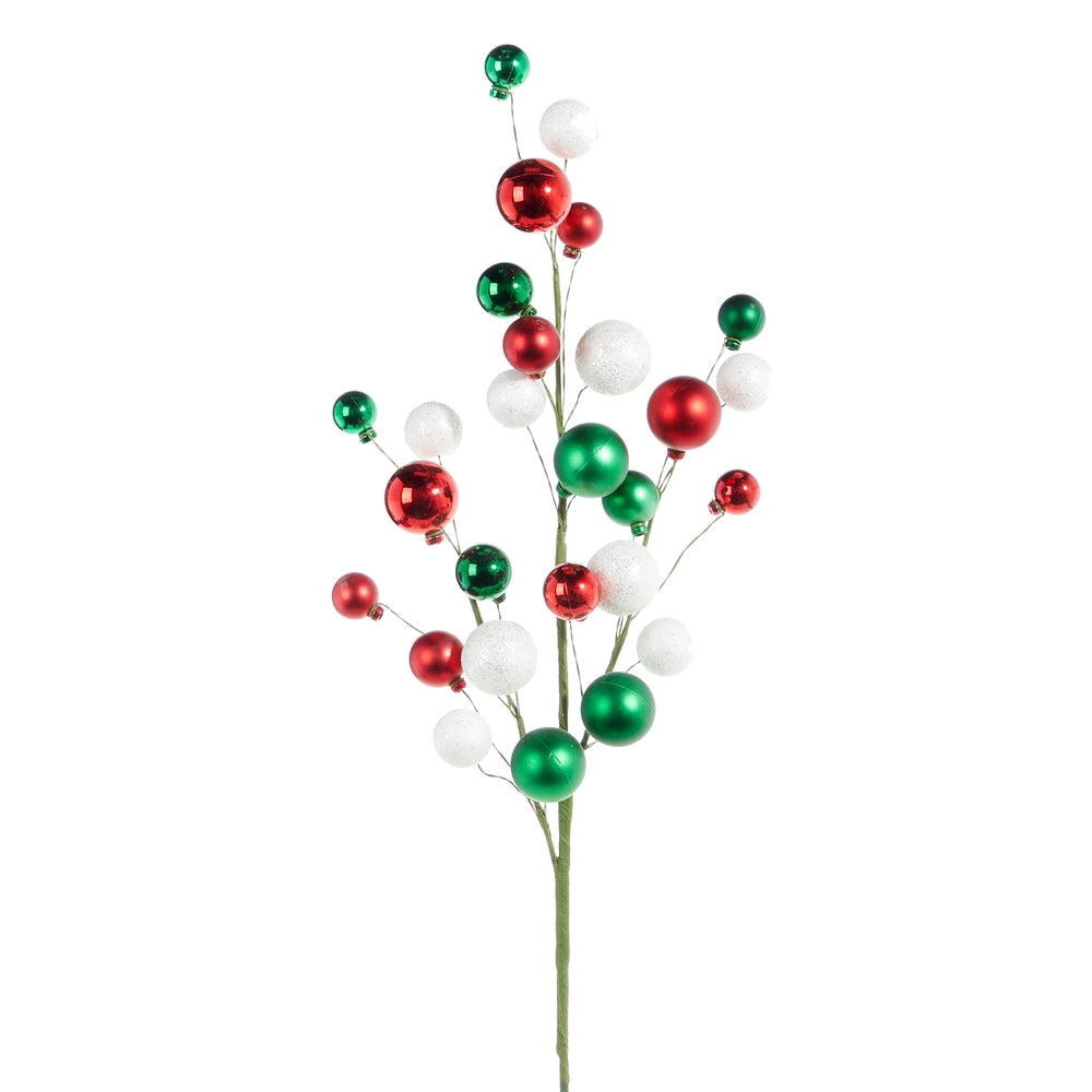 Bauble Spray- Red, Green and White (31")
