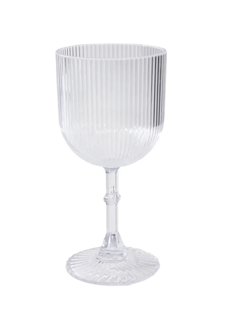 Plastic Fluted with Stem 9oz- clear (10 pcs)