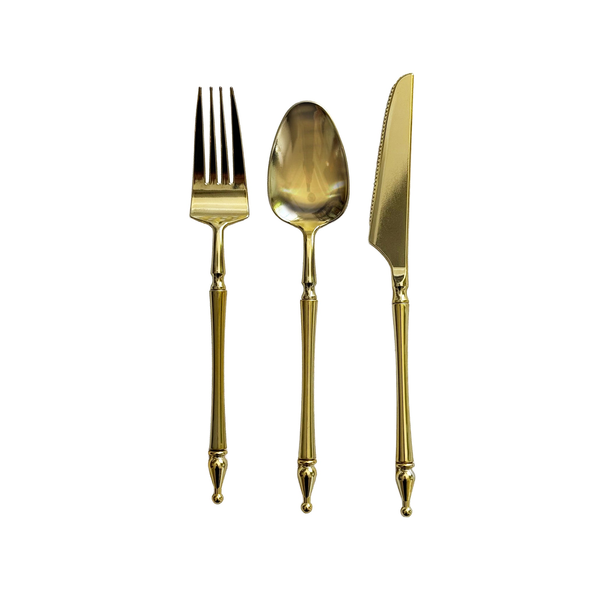 Plastic Cutlery Set- Gold