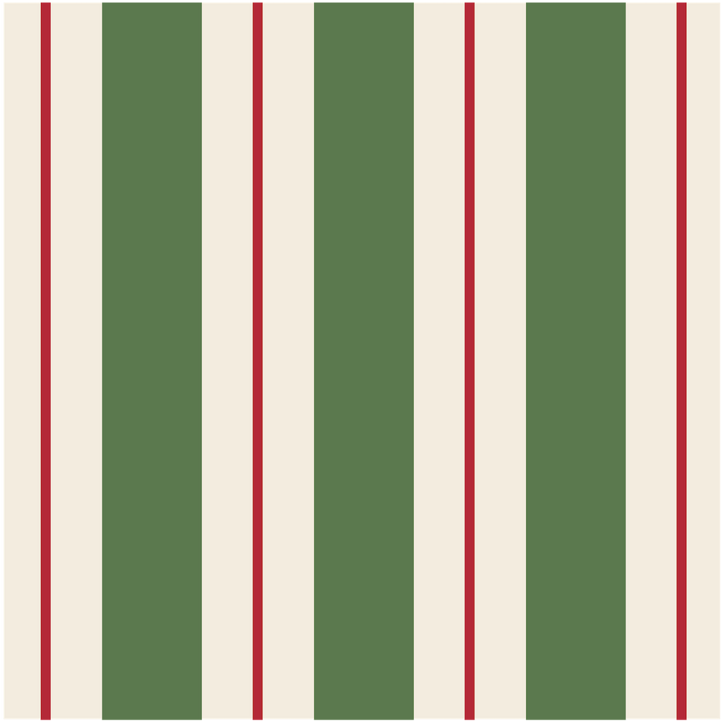 Premium Paper Napkins- Awning Stripe- Green and Red