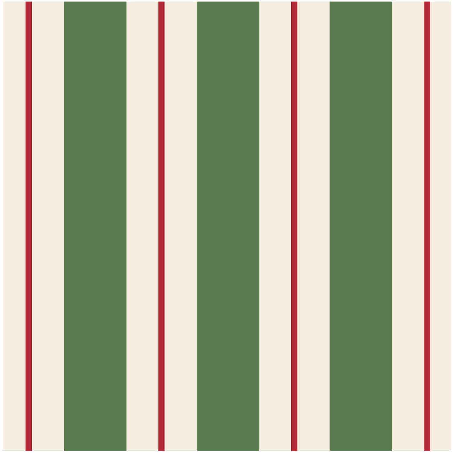 Premium Paper Napkins- Awning Stripe- Green and Red- Cocktail Napkin