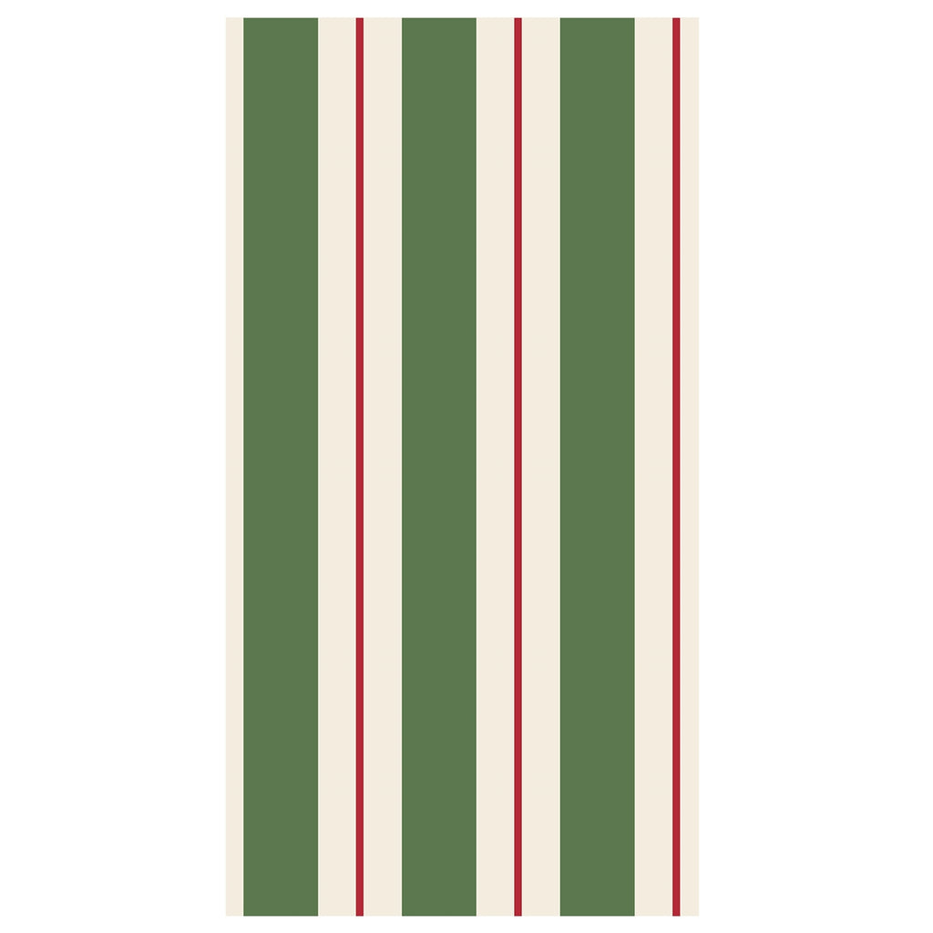 Premium Paper Napkins- Awning Stripe- Green and Red