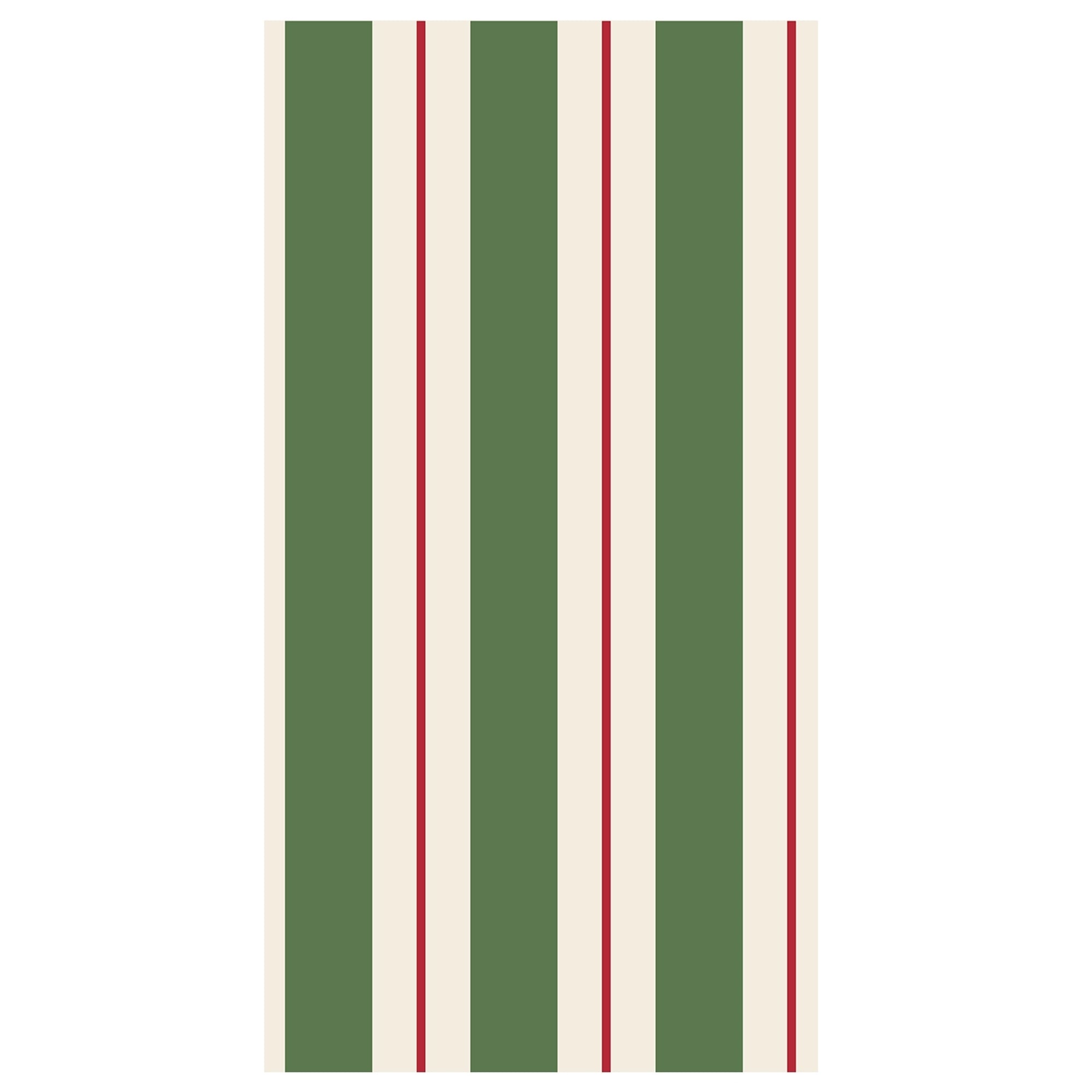 Premium Paper Napkins- Awning Stripe- Green and Red