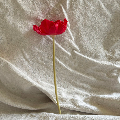 Faux Real Touch Poppies in Petite Vintage Pewter Vase