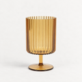 Plastic Footed Tumbler- Amber
