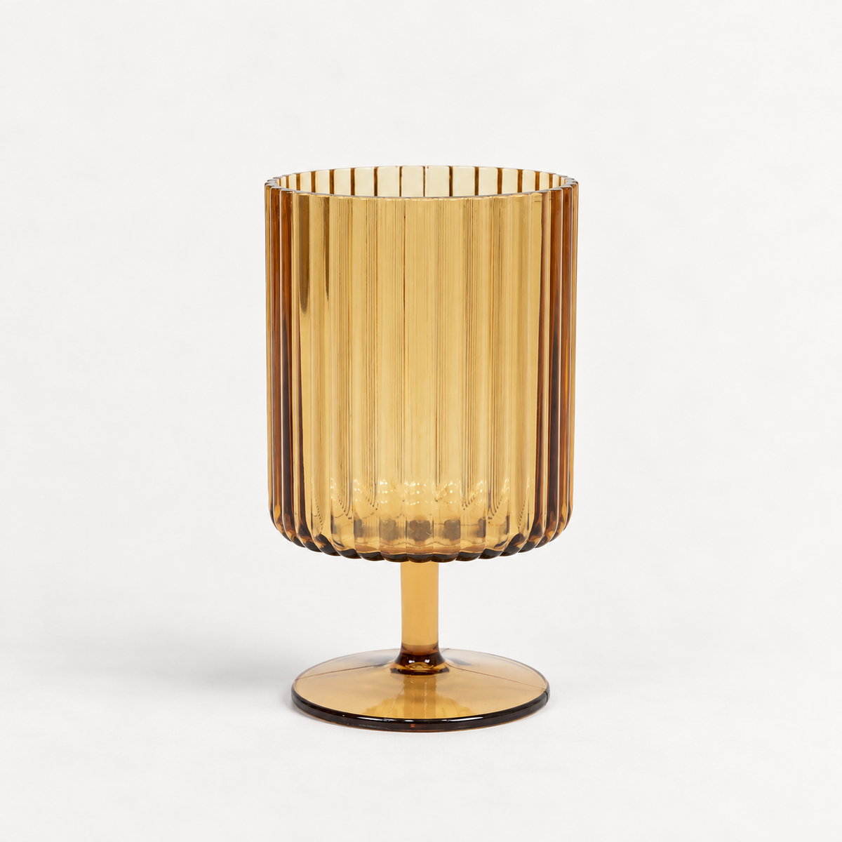 Plastic Footed Tumbler- Amber