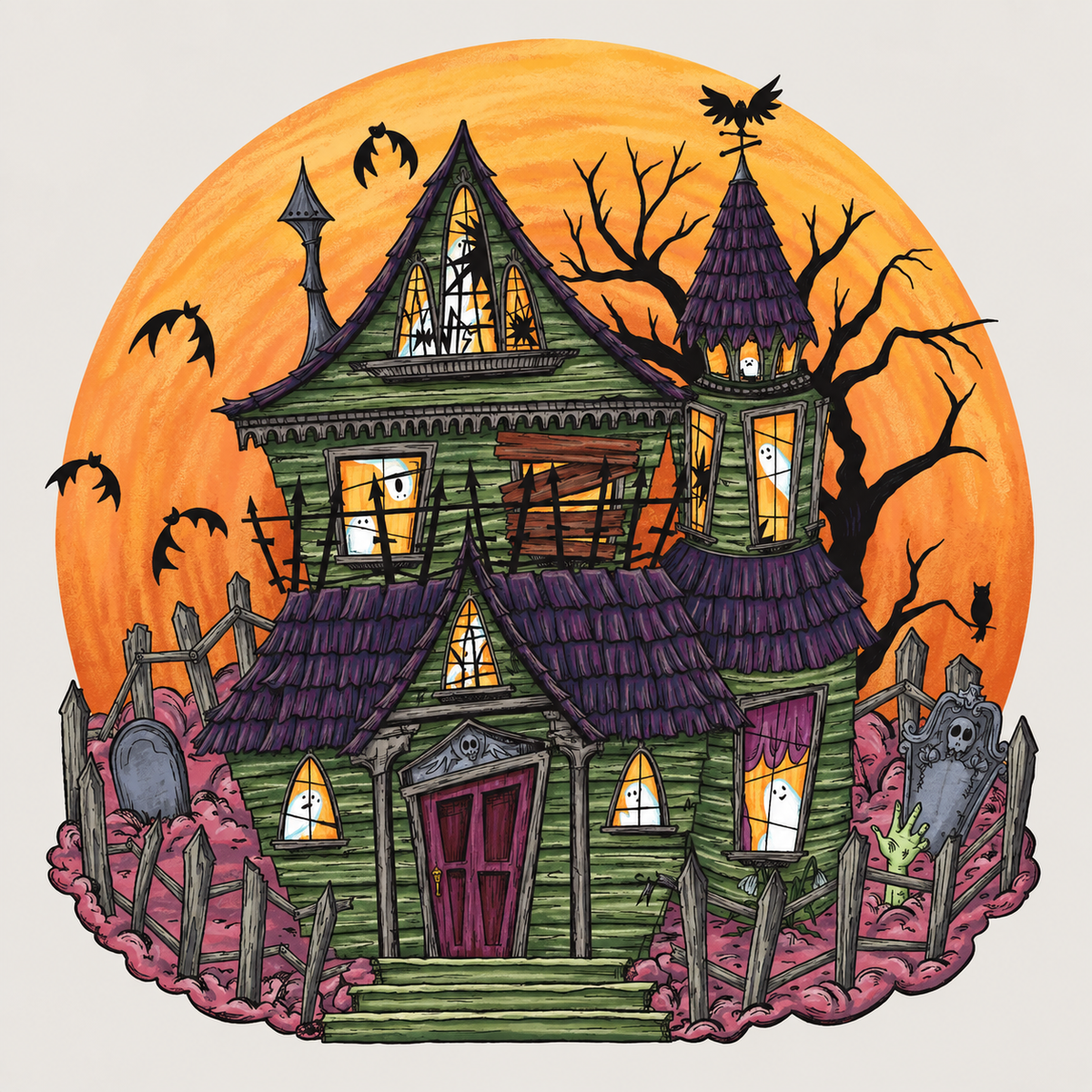Paper Placemats- Haunted House