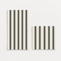 Premium Paper Napkins- Black/Cream Linen Stripe