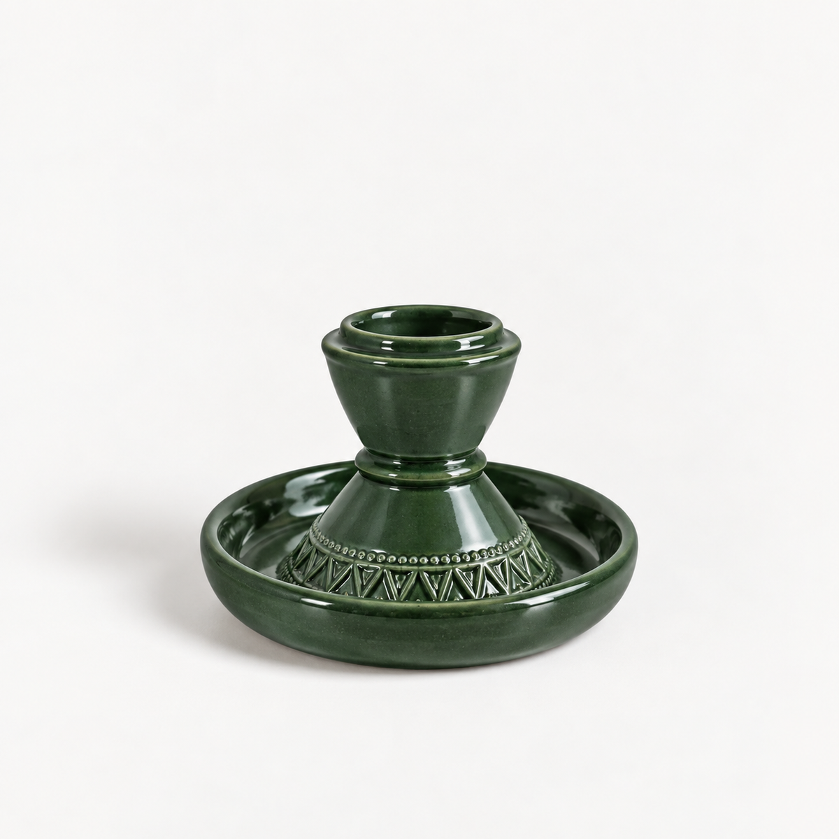 Candle Holder Set of 2- Holiday Green