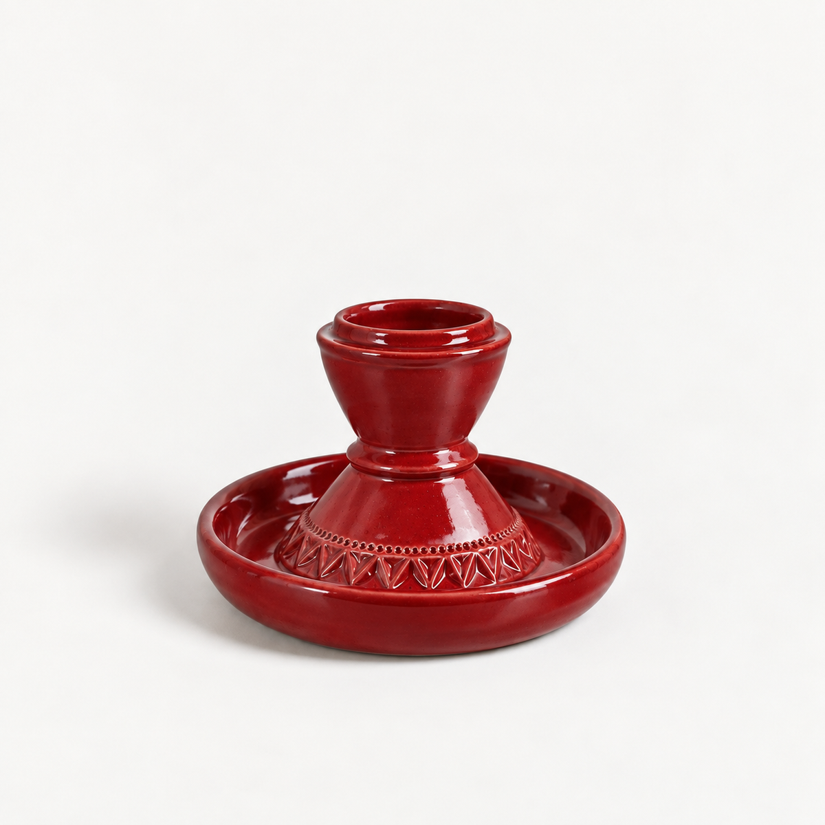 Candle Holders Set of 2- Holiday Red