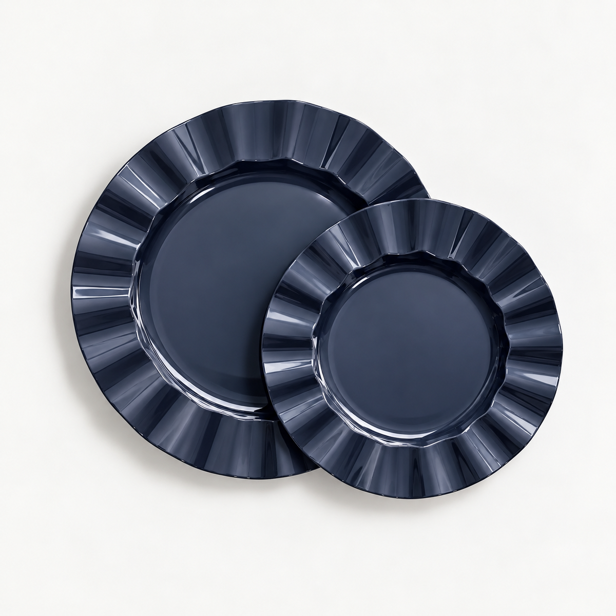 Premium Plastic Plates- Navy Blue
