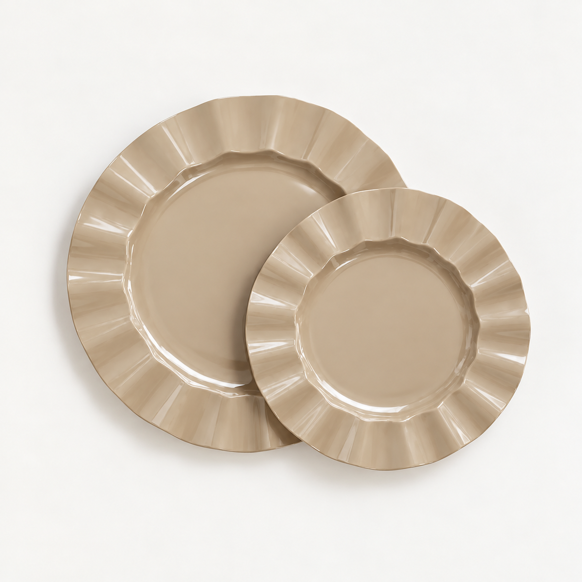 Premium Plastic Plates- Taupe